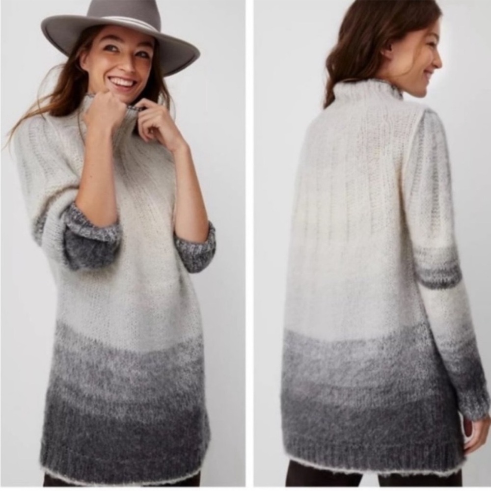 Anthropologie (M) Ombré Grey Tunic Sweater